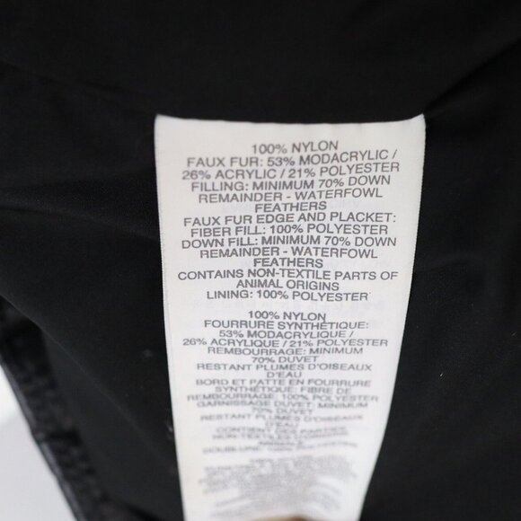 J Crew Jacket Women's Size Small Black Down Feathers Faux Fur Puffer Coat - Picture 3 of 6